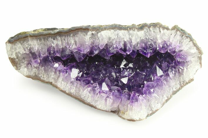 Purple Amethyst Geode Section with Polished Face - Uruguay #268759